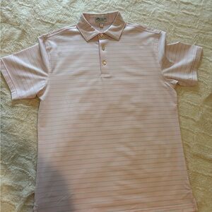 Men’s small Peter Millar Light Pink Striped golf Polo Shirt